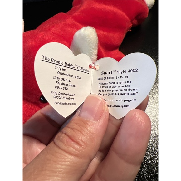 Ty Beanie Baby - SNORT the Bull (9 Inch) NEW NWT Plush Stuffed Animal Toy (1995) - Picture 3 of 10